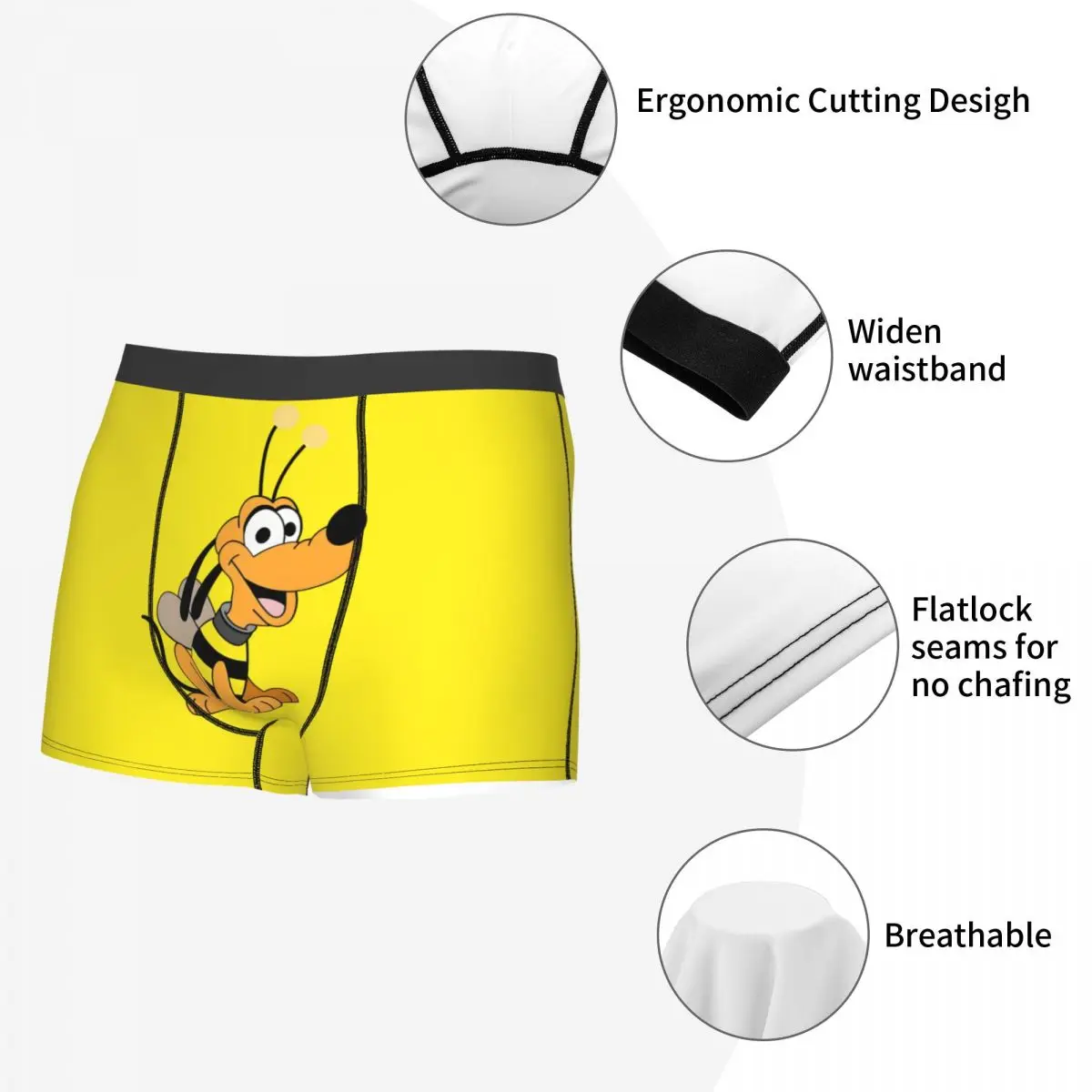 Personalizzato Cool Plutone Cartoon Boxer Pantaloncini Mutandine Mutande da uomo Slip comodi Intimo