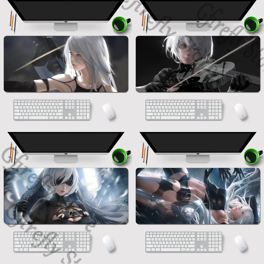 

Mouse Mat Anime NieR:Automata Ambitus Computer Keypad Table Placemat Unisex Keyboard YoRHa No.2 Type B Large Size Game Gift