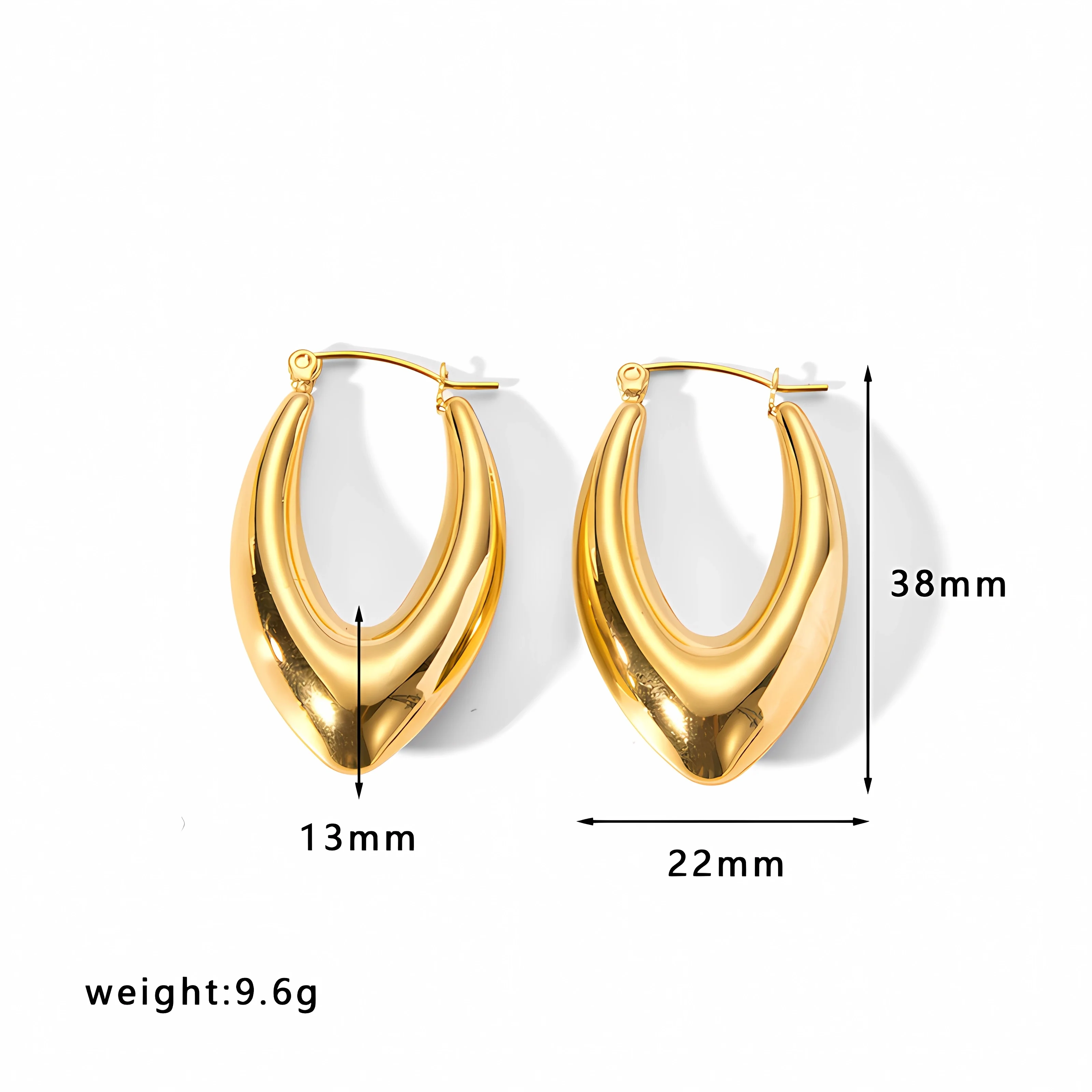Stainless Steel  18K Gold Plated Thick Chunky hoop Earrings Huggies small  hoopsElegant and Classy Dome Earrings for women