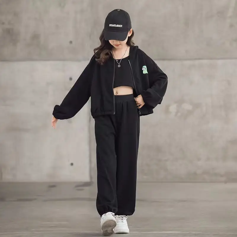 Teenage Girls Clothes Sets Spring Autumn Vest + Coat + Pants 3PCS Fashion Baby Kids Tracksuit Children Clothing 6 8 10 12 13 yea