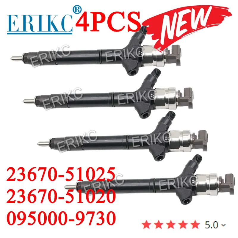 4PC 095000-9730 Injector Nozzle 23670-51020 FOR TOYOTA LAND CRUISER 1VD-FTV, V8, D4D, J200, PRADO 4.5D ENGINE 23670-59025