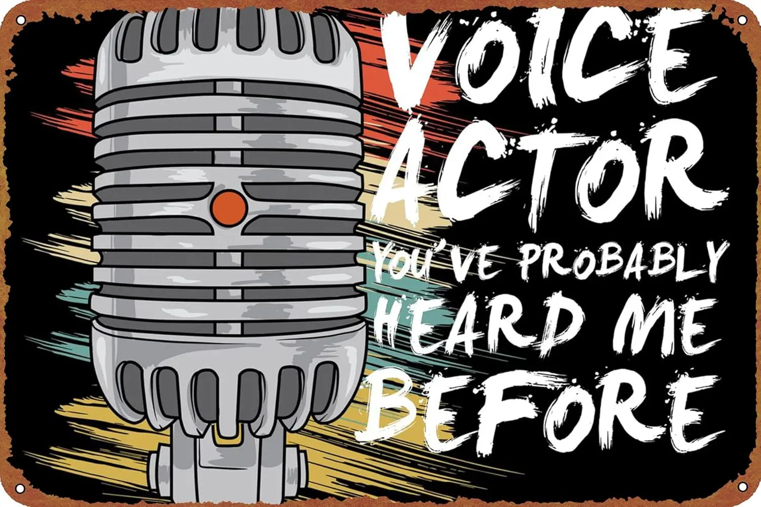 Voice Actor Music Poster Vintage Tin Sign Unique Metal Wall Decor for Home, Bar, Diner, Pub, ,Fun Kitchen Decor, Fu-aluminum