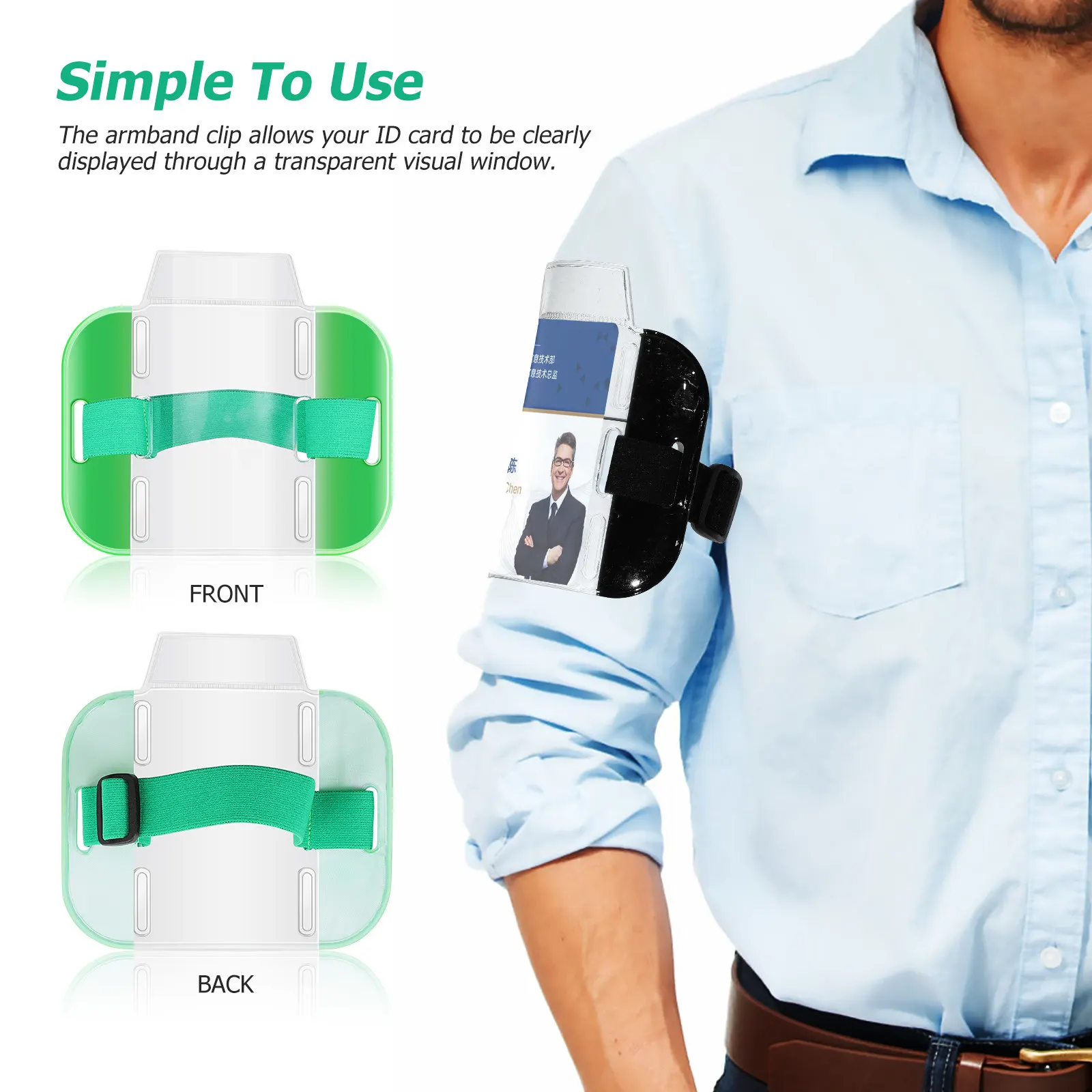 

4Pcs Arm Badge Holders Adjustable Id Card Armbands for Work Staff Security Personnel Name Tag Carriers Comfortable Fit