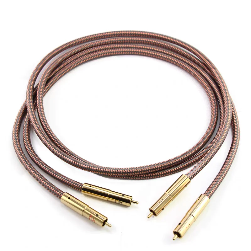 1pair Accuphase Original 40th Anniversary Edition hifi RCA Audio Cable CD amp wire Gold-plated anti-oxidation non-magnetic plug