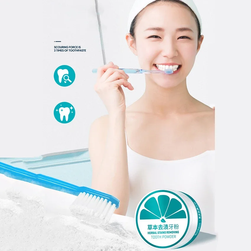 Zähne Bleaching Pulver 50g Kaffee Wein Rauchen Fleck Entfernen Aufheller Ohne Verursachung Schäden, Halten Oral Frische