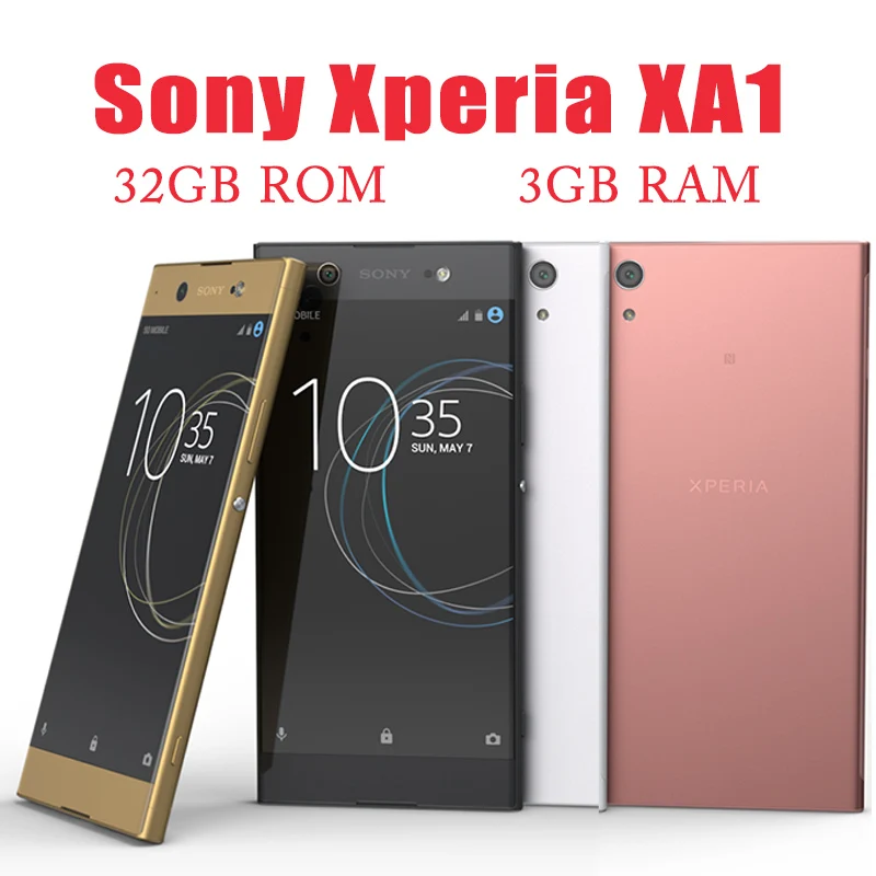 هاتف Sony Xperia XA1 3GB RAM + 32GB ROM بشريحتين فردي/مزدوج 5.0 بوصة أندرويد 23MP 4G LTE هاتف ذكي أصلي GPS WIFI غير مقفول xa1