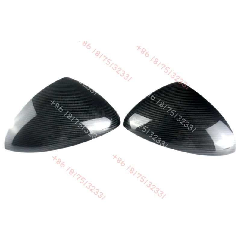 

2Pcs Car Carbon Fiber Side Rear View Mirror Cover Trim for-Por sche Cayenne 958 2011-2014