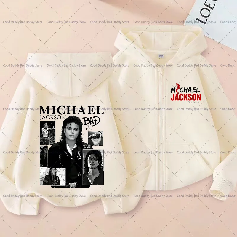 Kinder Freizeitjacke Herbstkleidung King of Pop MJ Mode Hoodie Jacke für Jungen Mädchen Kinder Michael Jackson Reißverschluss Kapuzenpullover – Detail 8