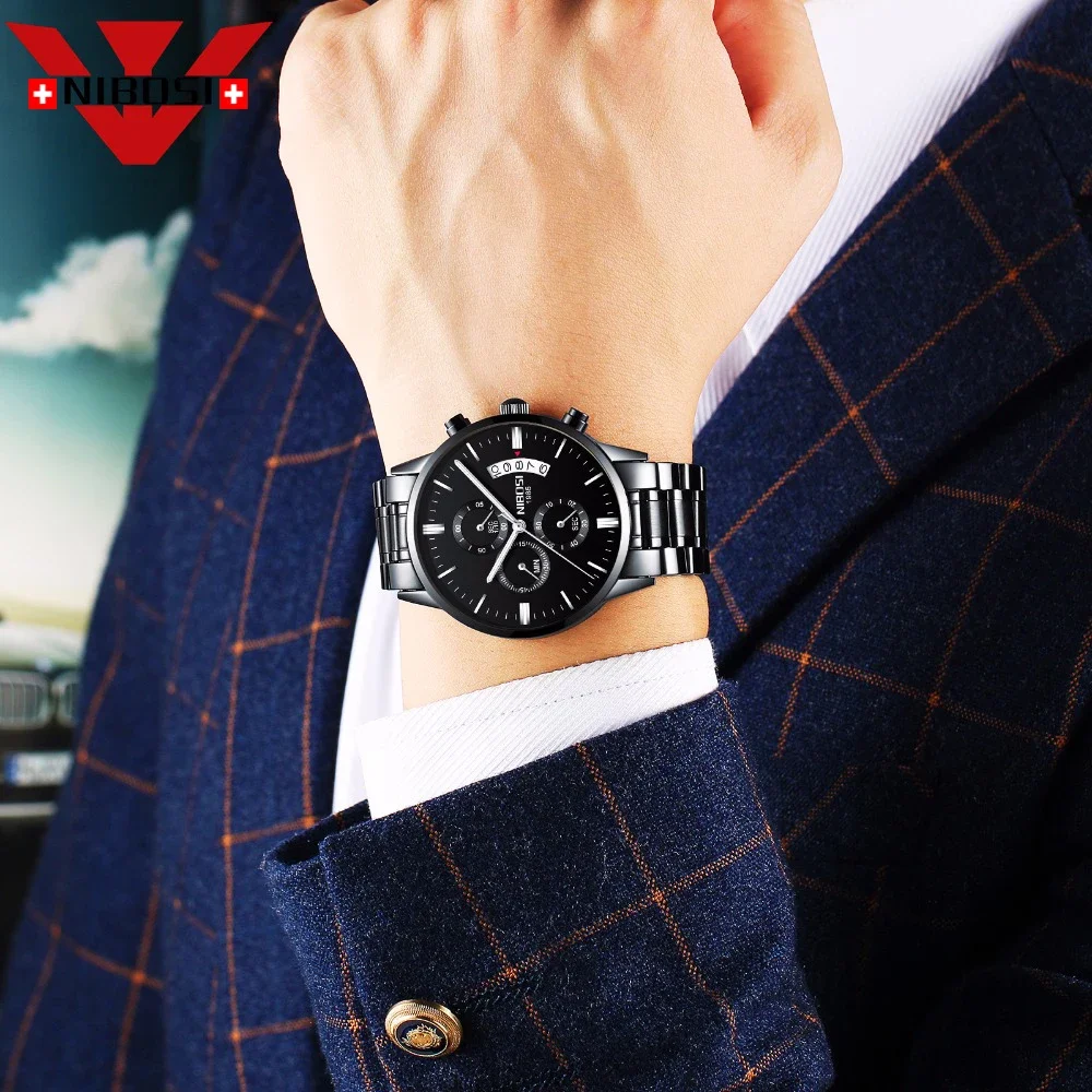 NIBOSI Men Watch Top Brand Fashion Watches Relogio Masculino Military Quartz Wristwatches Hot Sale Clock Male Sport Reloj Hombre