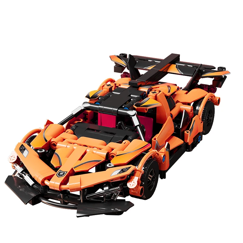 

MJ8903 1:20 ABS Plastic DIY Bricks Mechanical Technology Sports Racing Car 528pcs Building Blocks For Children Gift Toys