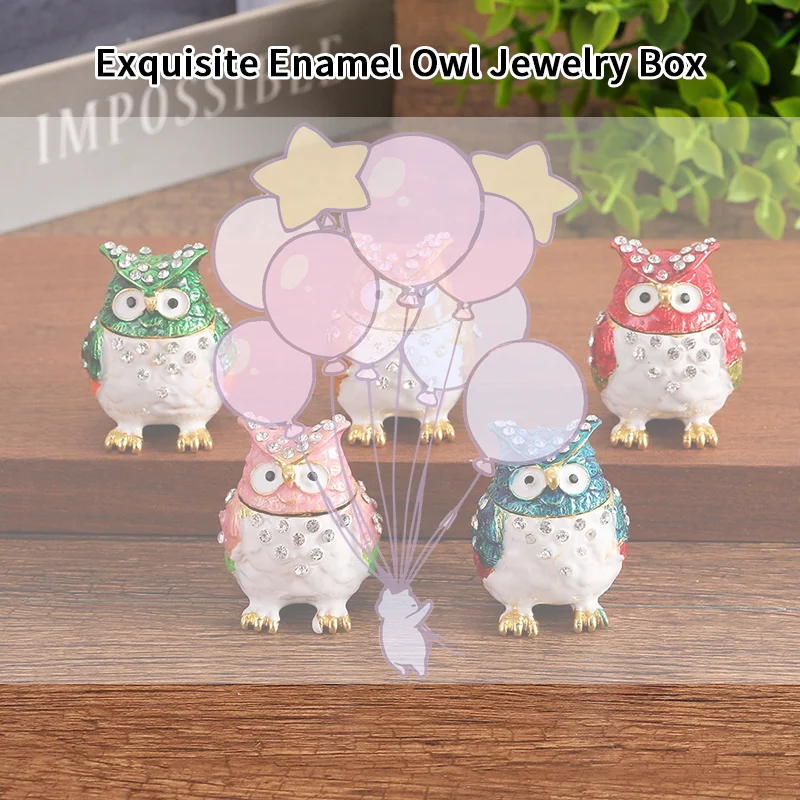 

1 шт., красочная шкатулка для драгоценностей со стразами, эмалированная мини-коробка, изысканная коробка для хранения настольных украшений для хранения ювелирных изделий