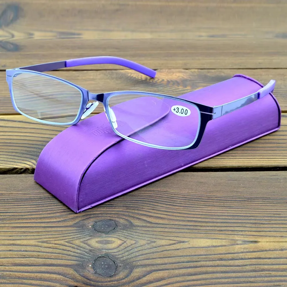 

NOMANOV Purple Case Readers Women Purple Temple Ultra Lightweight Frame Portable Reading​ Glasses Men+1+1.5+2+2.5+3+3.5+4