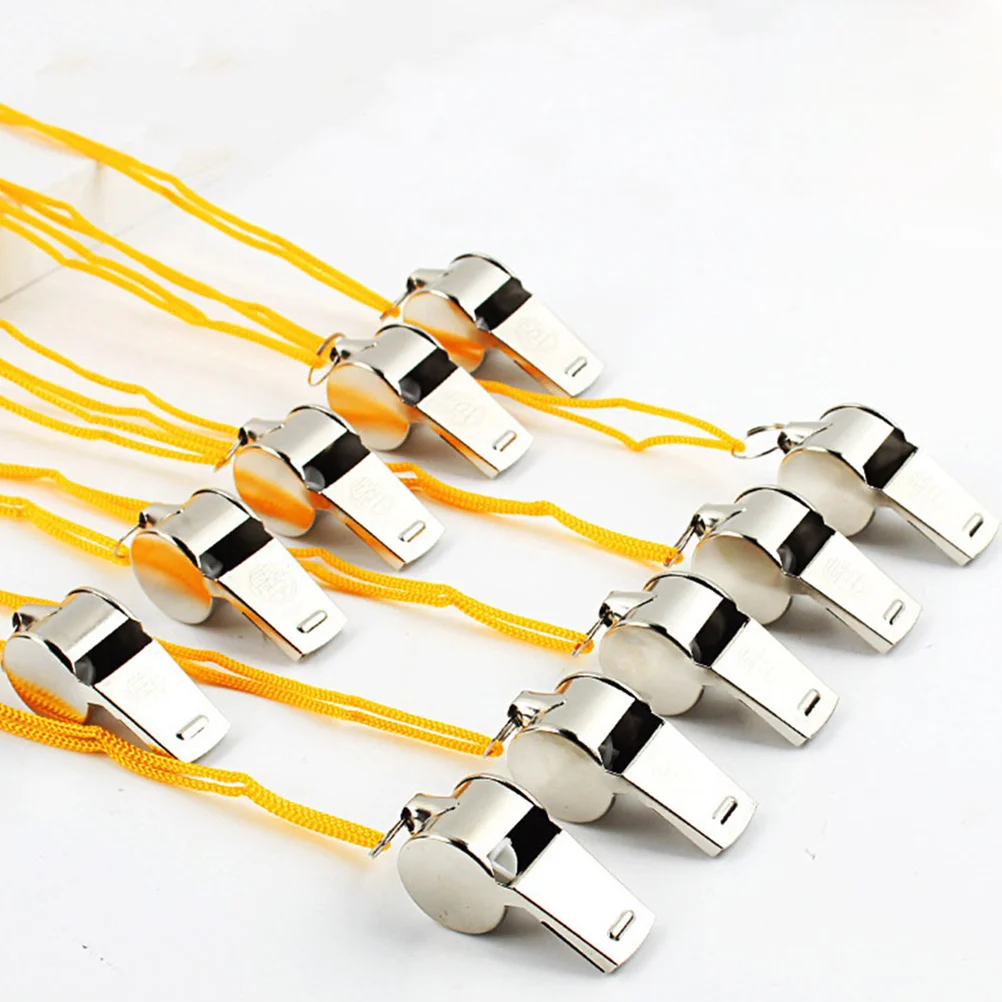 

24Pcs High Power Loud Referee Whistles Emergency Training Football Basketball Soccer Safety Whistles with Lanyard