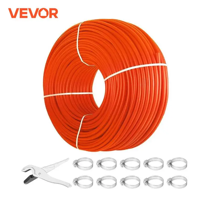 VEVOR 1/2 Inch x 1000ft Pex Tubing Oxygen Barrier O2 Red Radiant Floor Pipe Radiant Heating Systems-Pex Hot And Cold Water Pipe