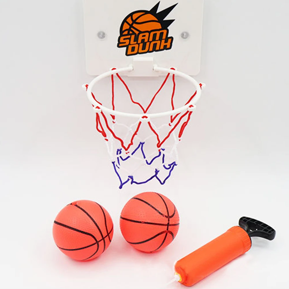 Suction Cup Basketball Hoop with 2 Balls Indoor Basketball Hoop Practice Basketball Hoop for Home Living Room
