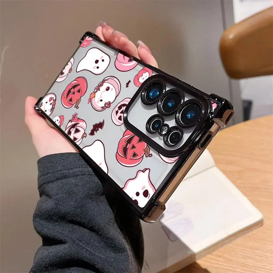 Custodia per fantasma felice zucca di Halloween per Samsung Galaxy S25 Edge S23 S20 FE S22 Ultra S21 Plus S24 Cover per telefono