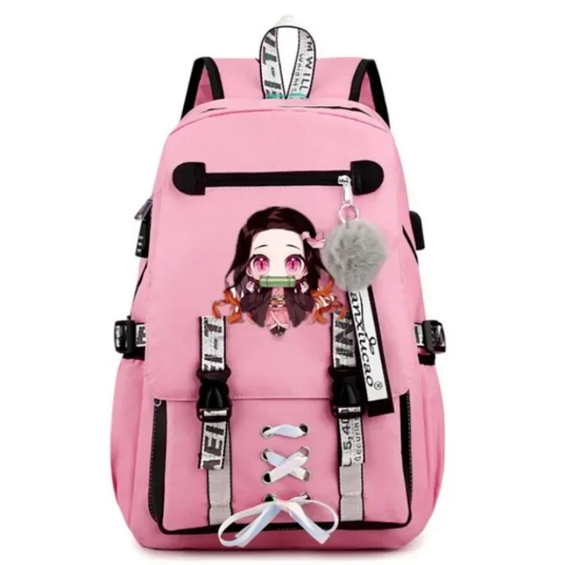 Anime Kamado Nezuko Demon Slayer Cosplay Unisex Students School Bag Backpack Cartoon Bookbag Laptop Travel Rucksack Outdoor Bag