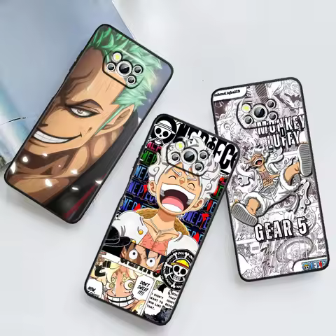 One Piece Anime Zoro Luffy For Xiaomi Mi Poco F5 F4 F3 X6 X5 X4 X3 M6 M5 M5S M4 M3 C65 Pro GT NFC 5G Black Soft Phone Case