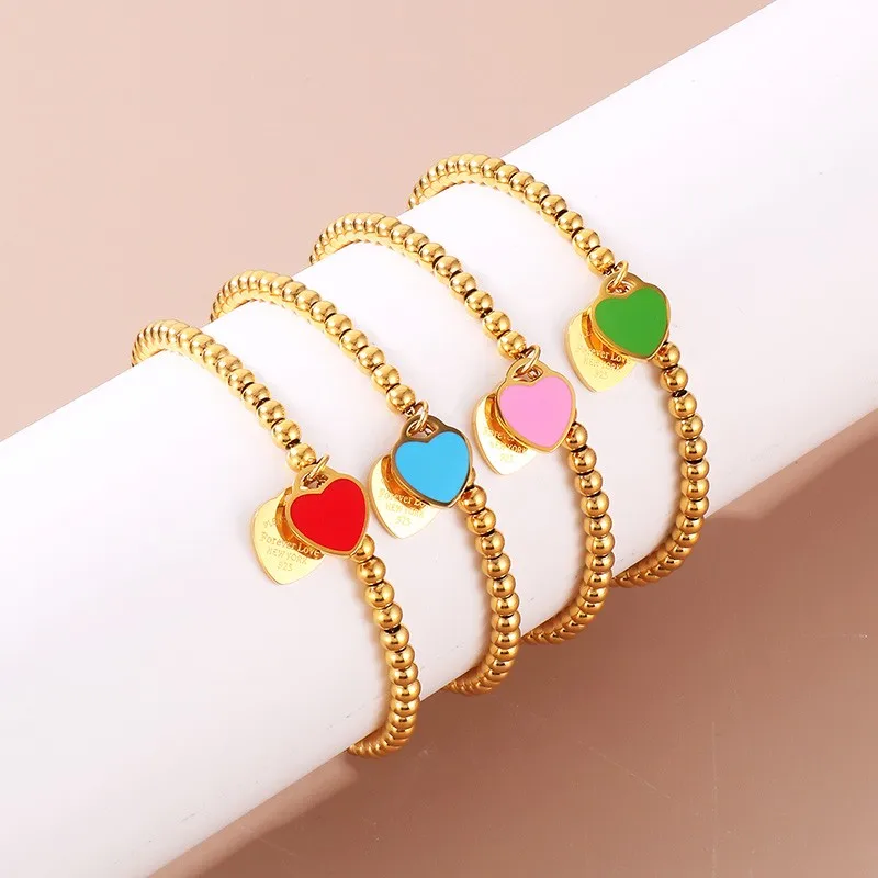 Stainless Steel  Bracelets for Women Ball Chain Colorful Love Women's Bracelet Gold Silver Rose Gold Colour Victoria's Secret