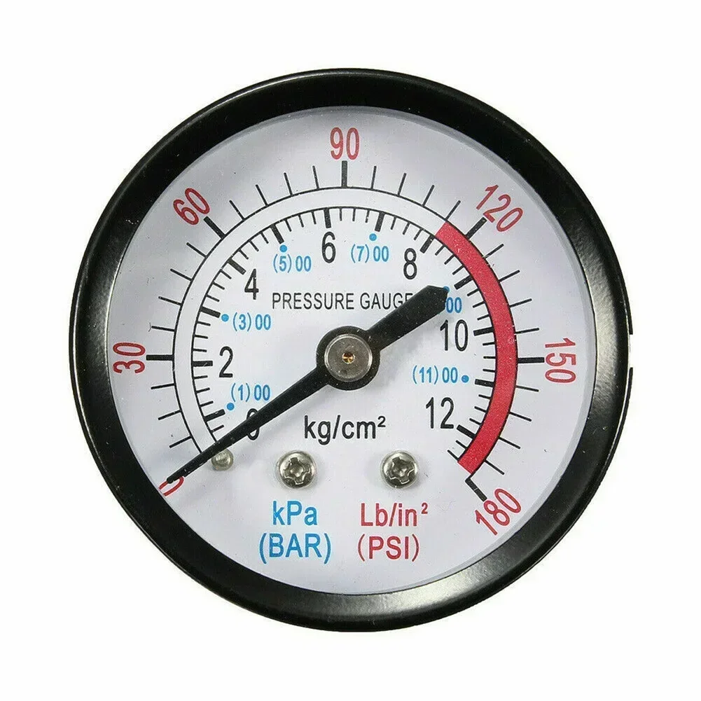 1/4\'\' -BSP Thread 50mm 0-180psi 0-12bar Water Pressure Dial Hydraulic Pressure Gauge Meter Manometer For Air Compressor