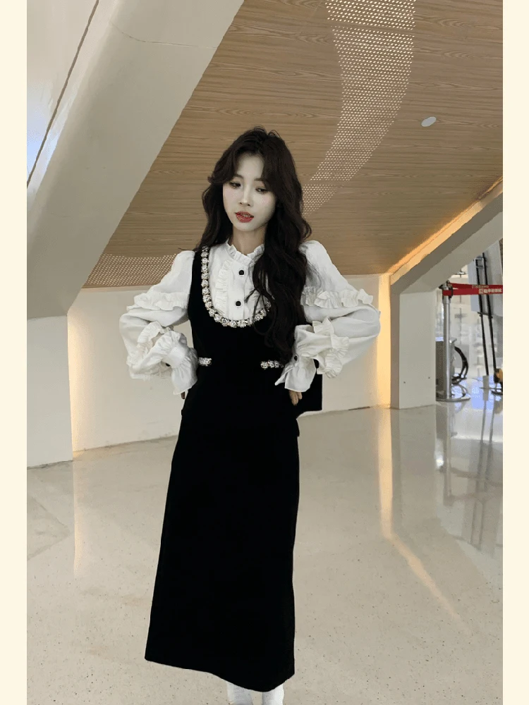 

Ele Korean Sle Women's Faion Set High Waist Skirt And Loose Top Spring New Arrival Midi Dr Casual Wear