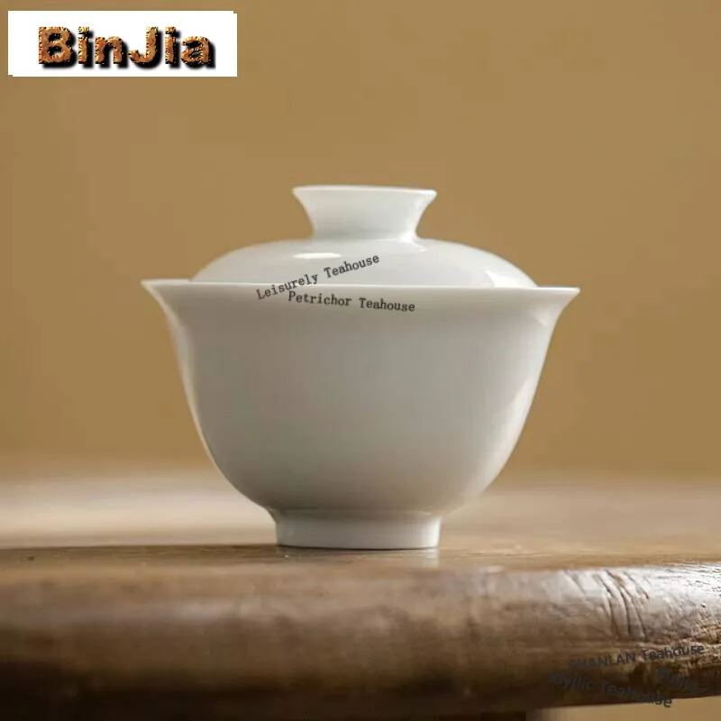 

100 мл нефритовая глина, тень, зеленая крышка, чаша, бытовая, ручная роспись, синий и белый Гайвань, японская чайная варенька, ремесло