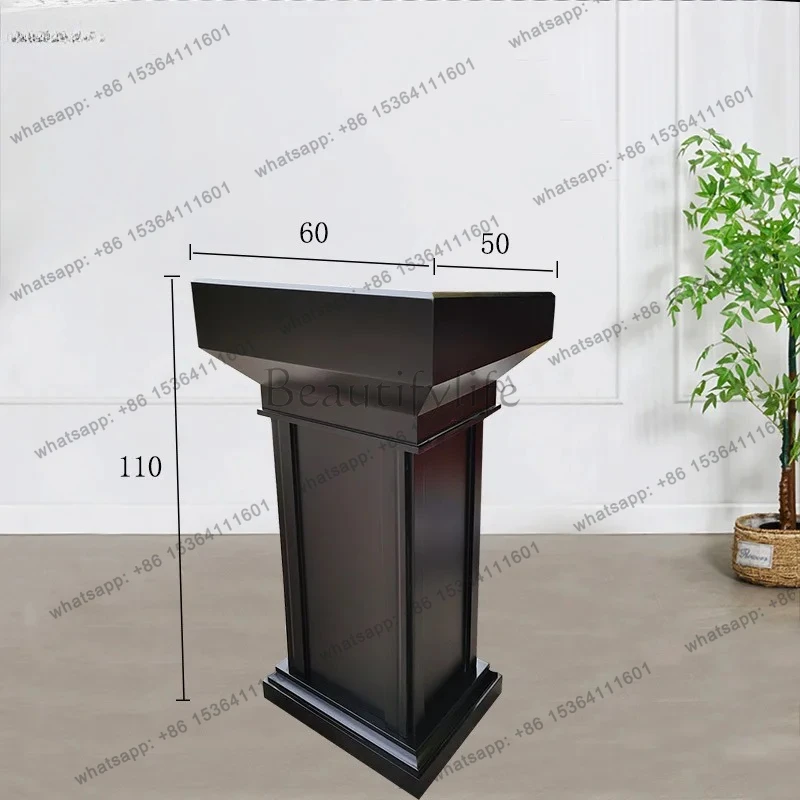 Solid Wood Lecture Podium Host Hotel Reception Desk Welcome Speech Chair's Desk