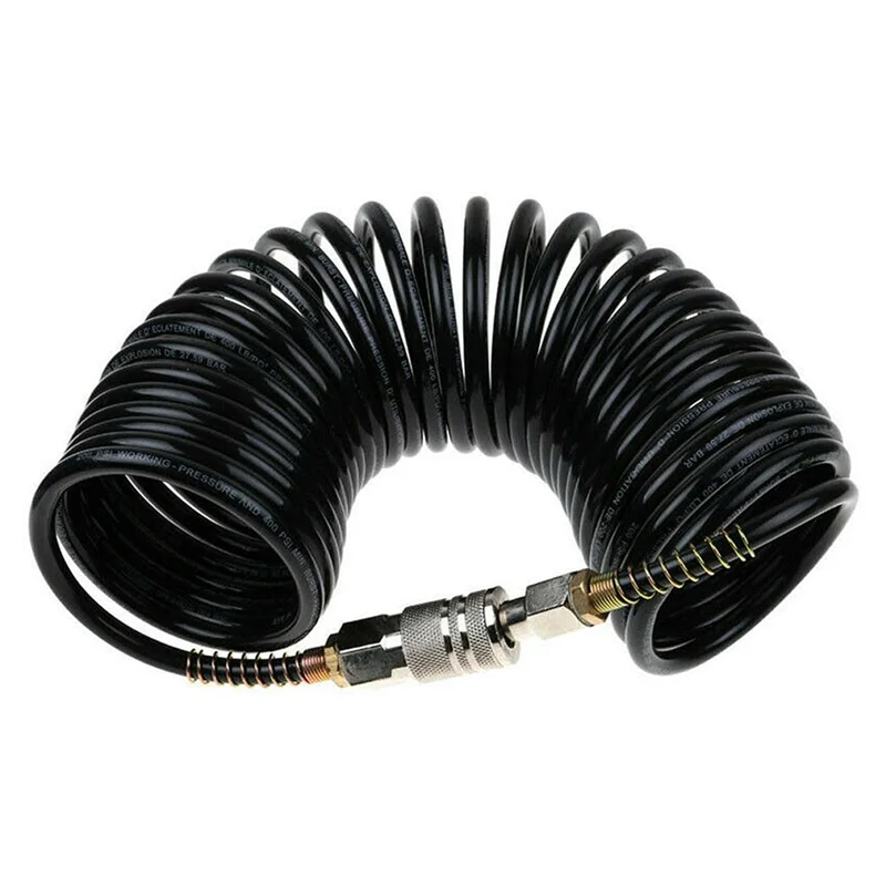 خرطوم هواء A64Z، خرطوم ضاغط هواء نكص من البولي إيثيلين بطول 25 قدمًا مع مقيد بيند، توصيل سريع من النحاس النقي الصلب 1/4 #2