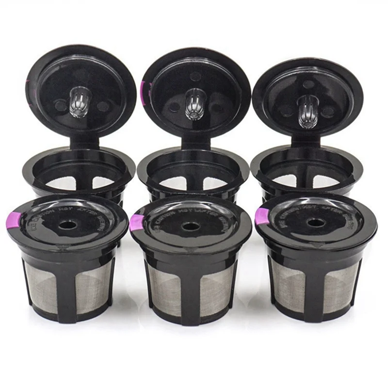 

Reusable K Cups for Keurig, 6 Pack K Cup Reusable Coffee Pods with Plastic, Refillable K Cup Coffe Pods with 304 Mess