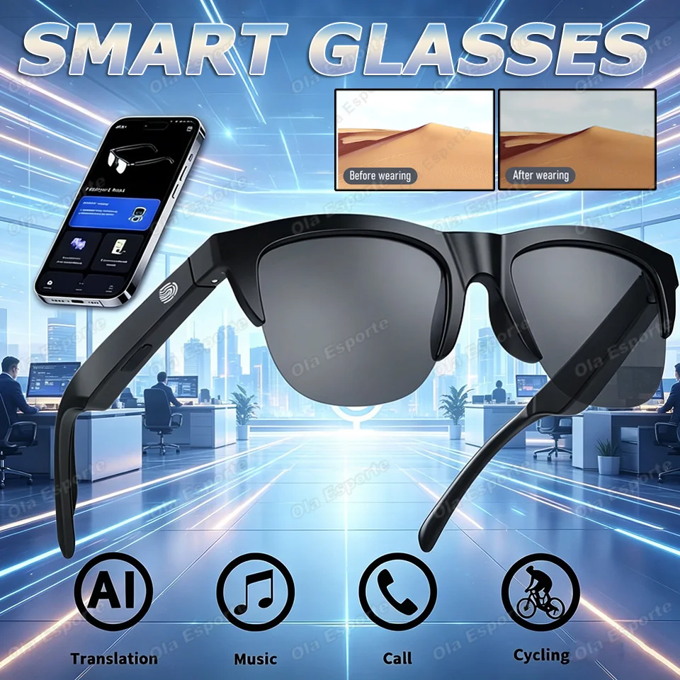 

2026 New Smart Glasses Multifunctional Remote Control Touch Bluetooth Call Voice Chat Assistant Music Player Translate Glasses