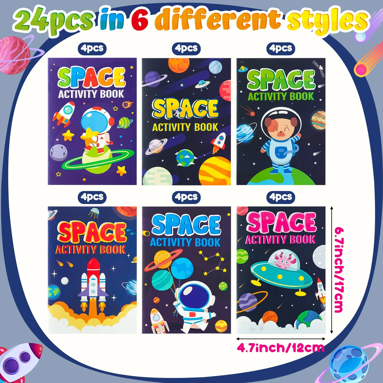24pcs Diy Coloring Books Filling The Space Game Images Paper Color Space Practice Workbook Painting Art Book For School Drawing image 2