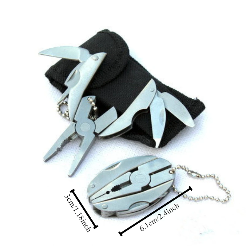 1pc Multi functional tool pliers purpose steel folding knife Keychain Screwdriver Camping survival tool Travel set