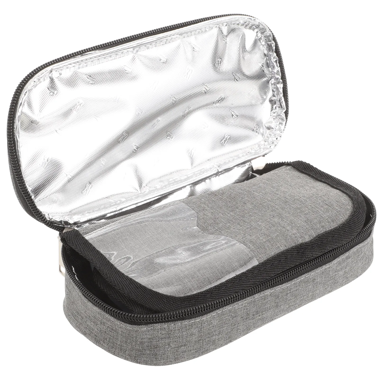 

Insulated Diabetes Medical Bag Grey Small Portable Insulin Cooler Pack Travel Organizer Mini Ice Pouch For Drugs Storage