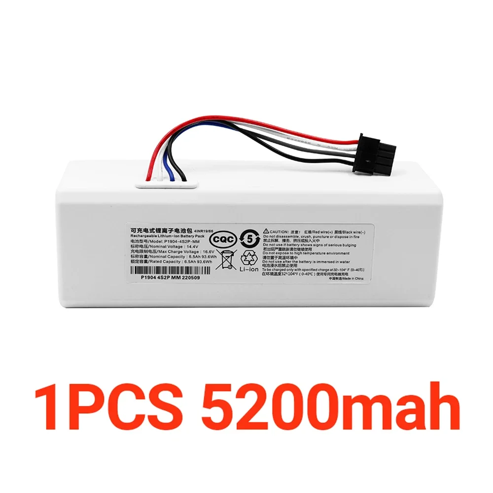 12800mAh Robot Battery 1C P1904-4S1P-MM for Xiaomi Mijia Mi STYTJ01ZHM Vacuum Cleaner Sweeping Mopping Robot Replacement Battery