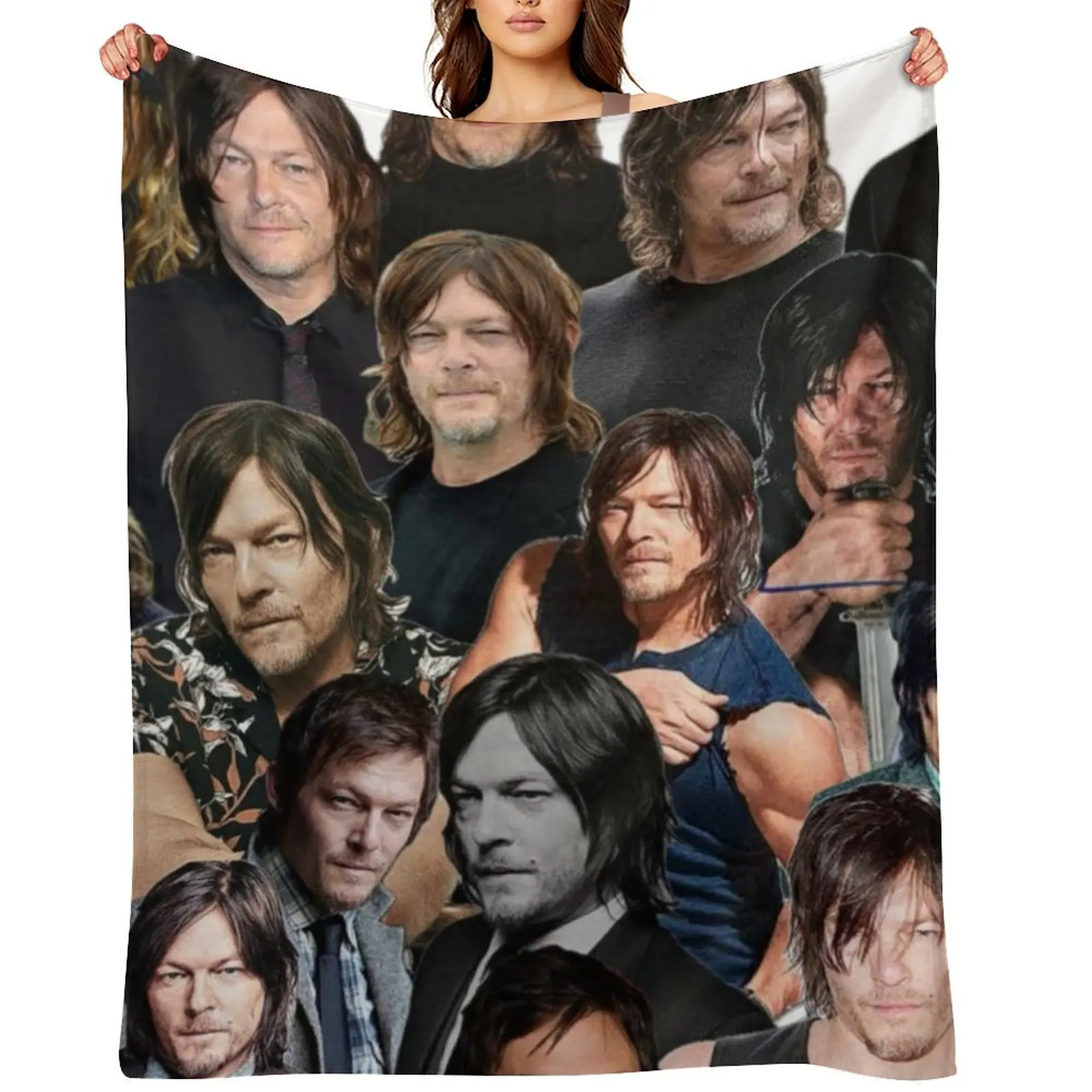 

norman reedus Photo collage Throw Blanket for winter Flannel Luxury Throw christmas decoration Blankets