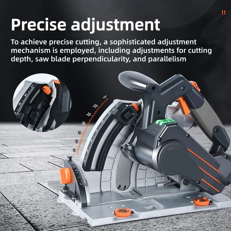 Portable Track Saw with Brushless Lithium Battery Plunge-type Circular Saw Woodworking Precision Cutting Electric Tool