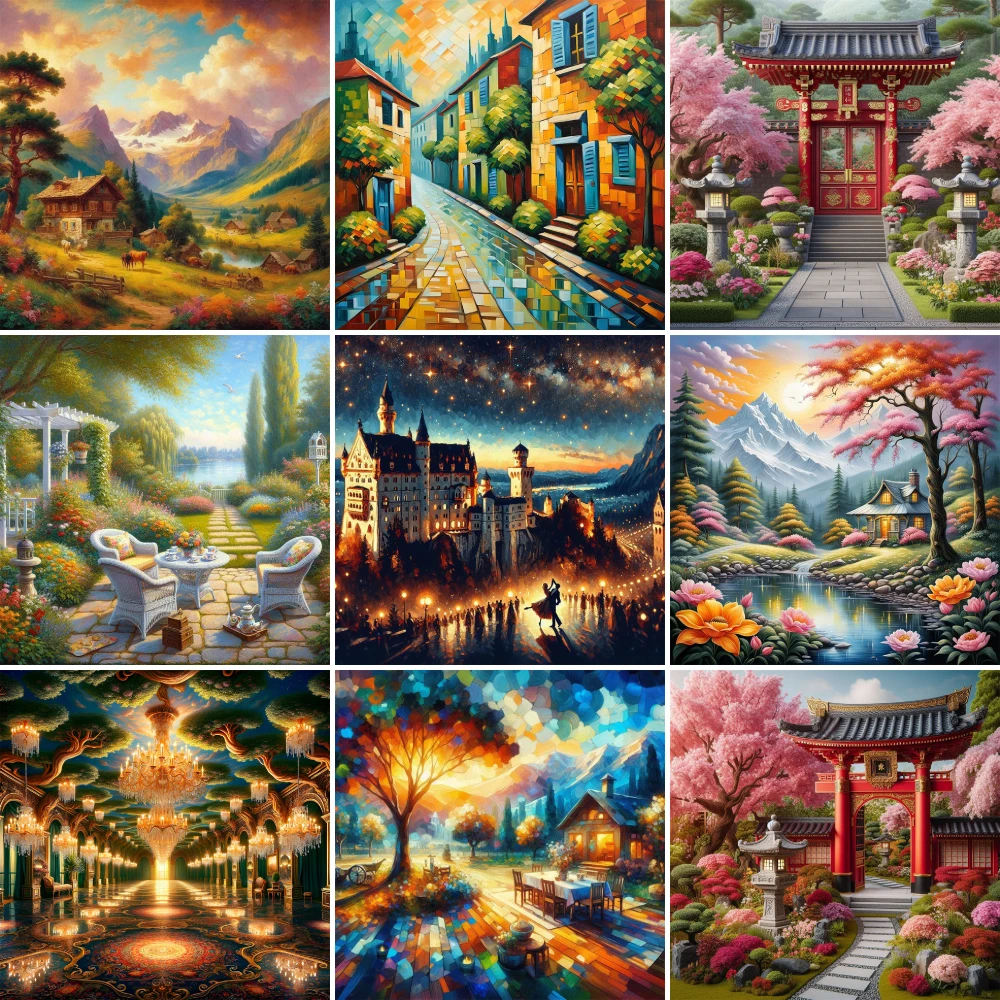 

Landscape Fantasy Nature Printed Fabric 11CT Cross-Stitch Full Kit Embroidery Hobby Craft Handicraft Handmade Mulina Gift Sales