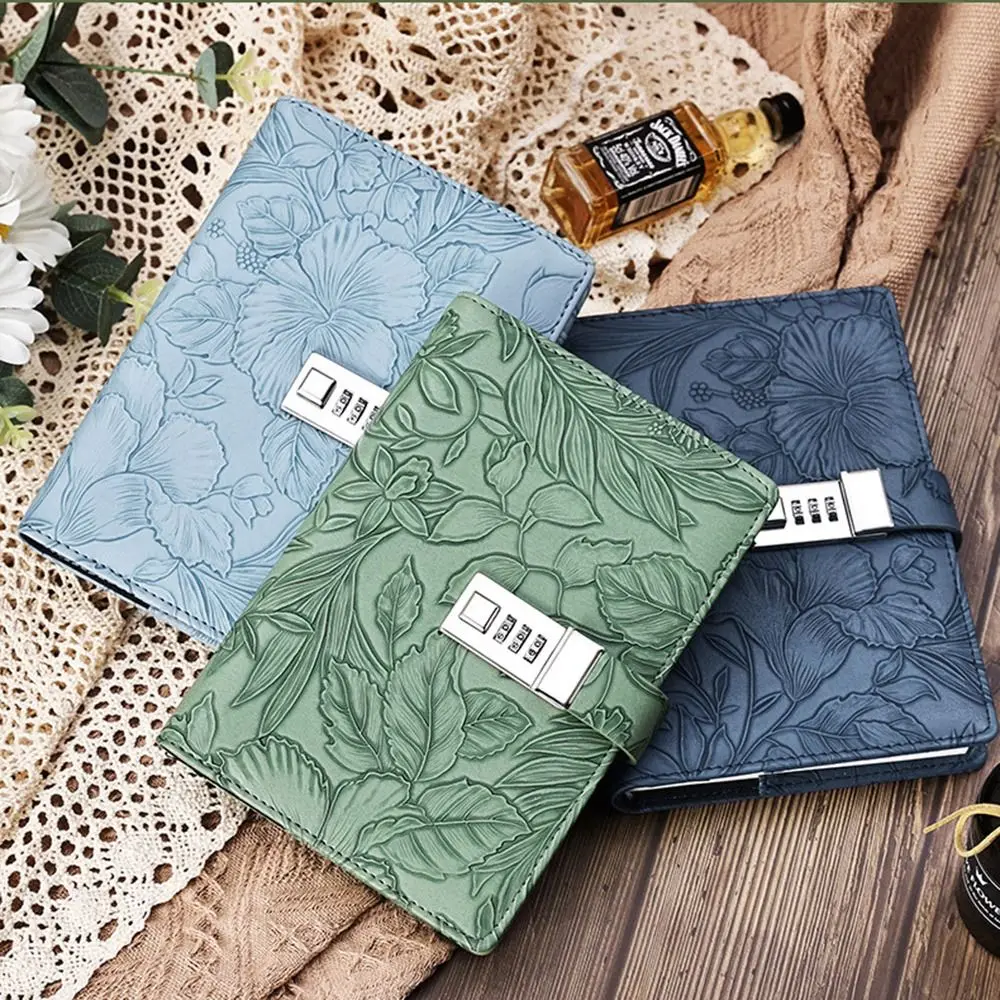 

224 Pages B6 Notebook Protecting Secrets Thickened Password Book with Lock Wear-resistant Waterproof Student Notepad Gifts