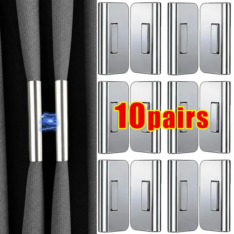 Strong Magnetic Curtain Clips Nail Free Blackout Closure Clips Keep Curtain Closed Prevent Light Leaking For Bedroom Office
