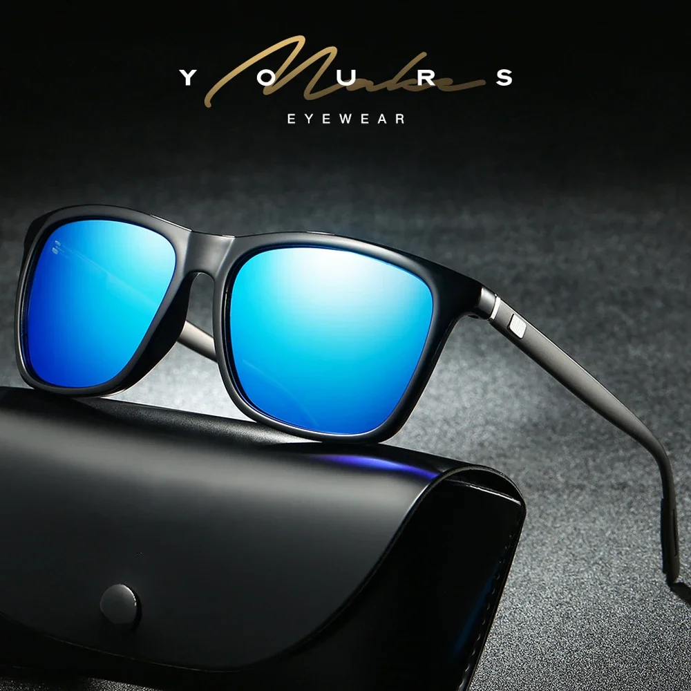 

Pilot Squared Driver Sun Glasses Polarized Mirror Sunglasses Custom Made Myopia Minus Prescription Lens -1 to -6