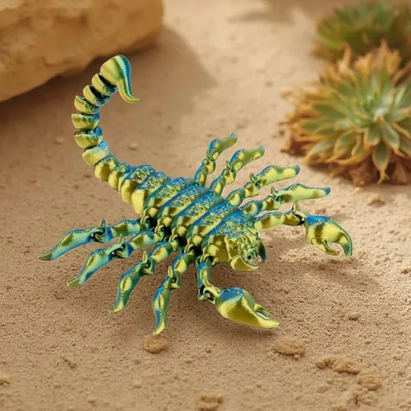 3D Printed Model Toys Simulation Scorpionl ,Joint Movable Home Decoration Ornaments Children's Gift Fish Tank Landscaping Craft