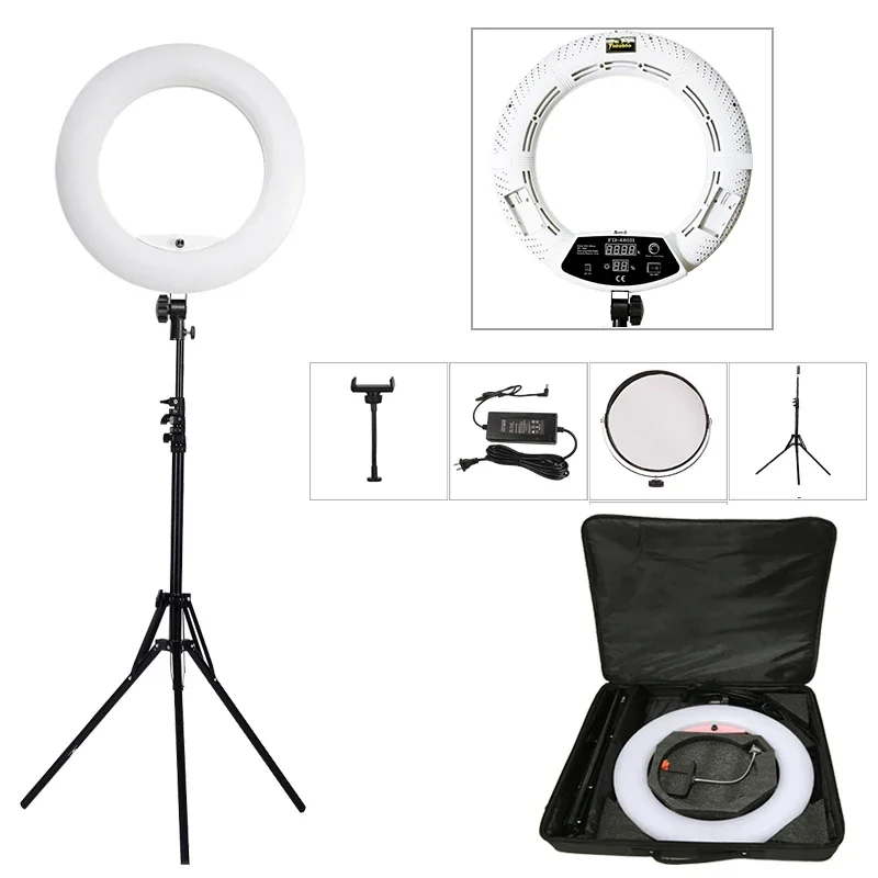 

Ring Light Professional 18inch With Tripod 3200K-5500K Bi-color Yidoblo FD480 For Makeup Tattoo Selfie Ring Lamp For Studio 45cm