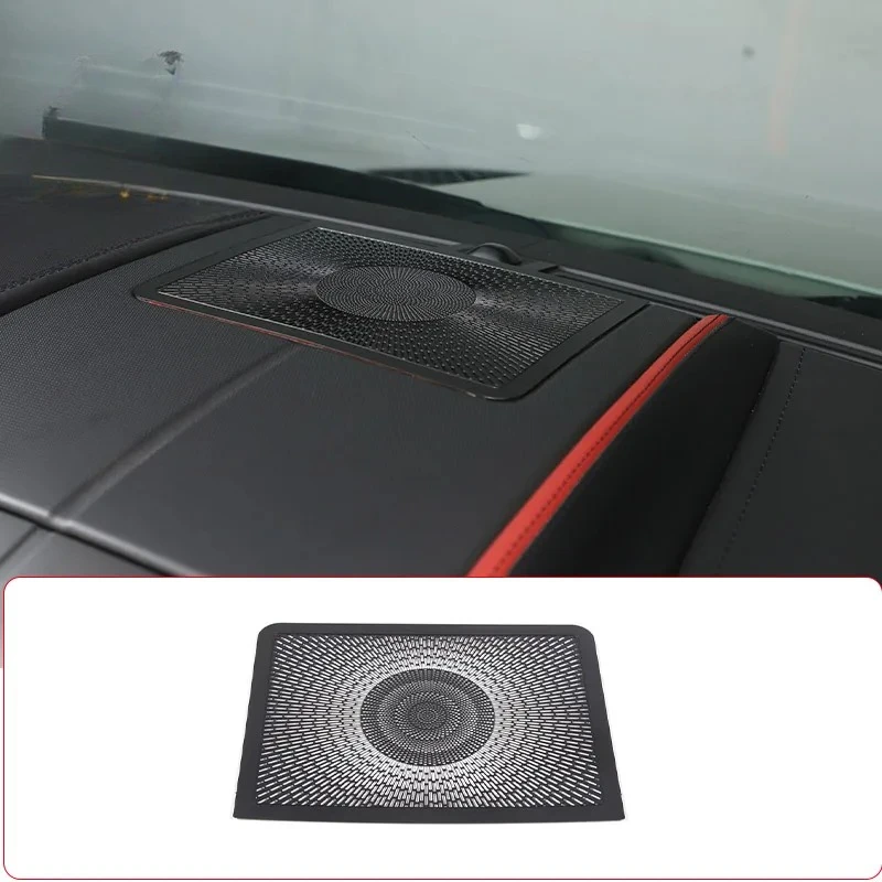 For Jaguar F-TYPE 2013-2022 Stainless Steel Black Car Dashboard Horn Mesh Cover Sticker Car Interior Accessories