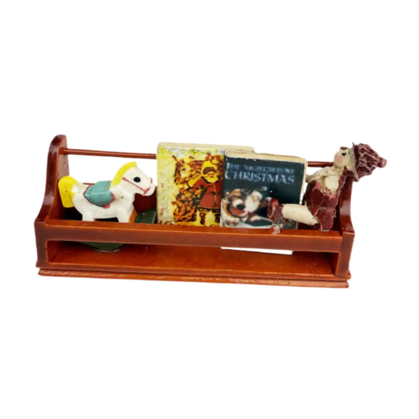 Muebles para casa de muñecas a escala 1/12, modelo de juguetes, accesorios para casa de muñecas, muebles de madera, estante para libros para balcón y baño