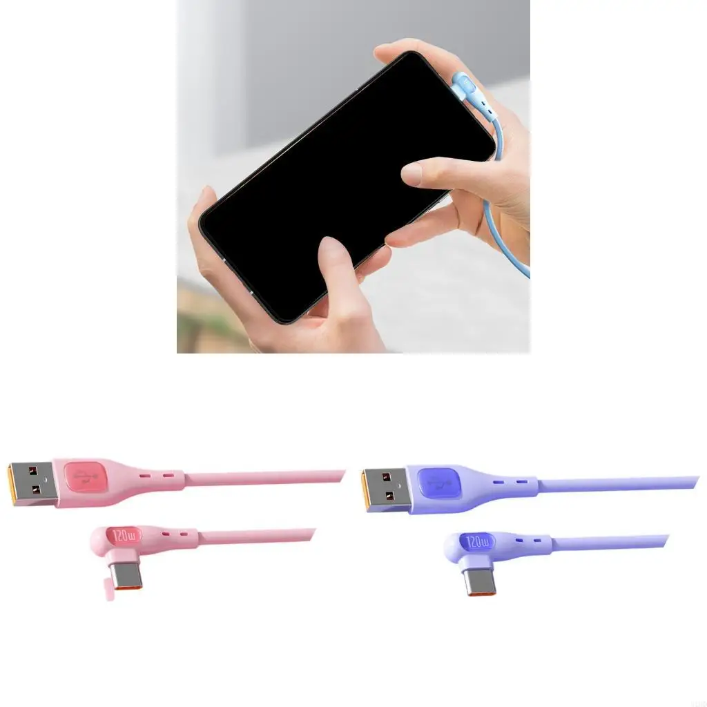 J1HD Flexible Silicone USB Type C Charging Cable Fast Charging Data Sync USB C to USB
