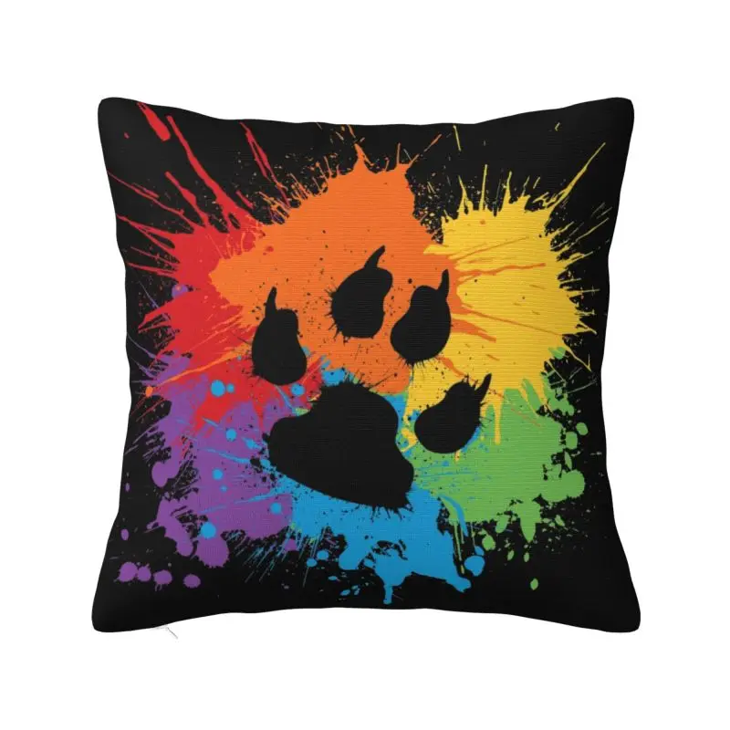 

Gay Bear Paw Pride Throw Pillow Case Decoracion 3D Print LGBT Rainbow Pride Sofa Chair Cushion Cover Polyester Soft Pillowslip