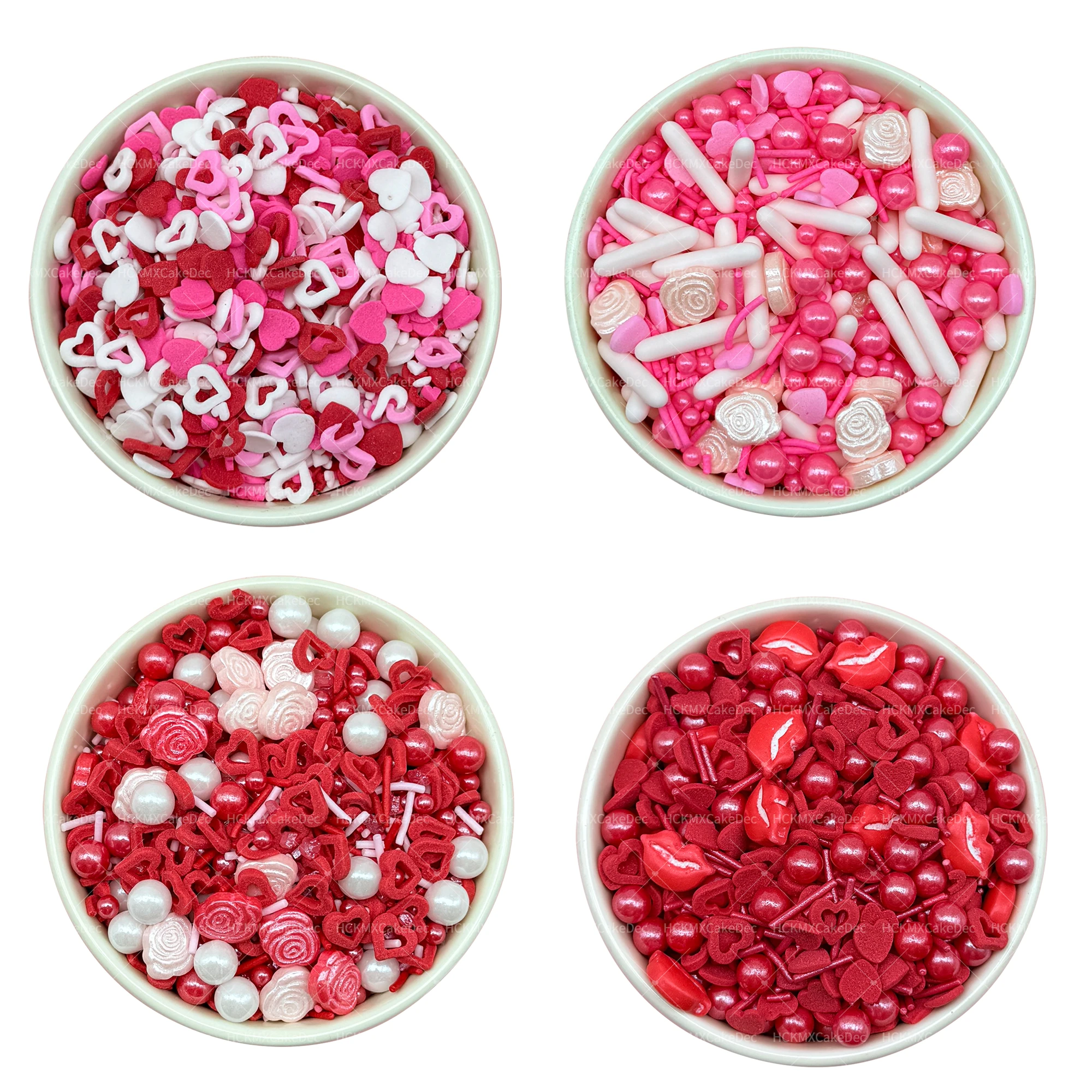 85g/150g Valentinstag rosa weiß Herz Kuchen Dekoration, für Valentinstag Geburtstag Party Kuchen Dekoration liefert, nicht essbar – Detail 6
