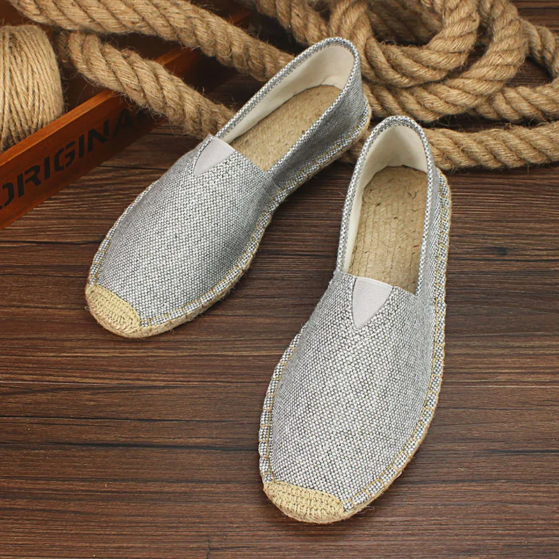 2024 Summer Autumn Men Canvas Shoes Breathable Men\'s Casual Shoes Slip-On Hemp Shoes Graffiti Espadrilles Women Footwear Flats