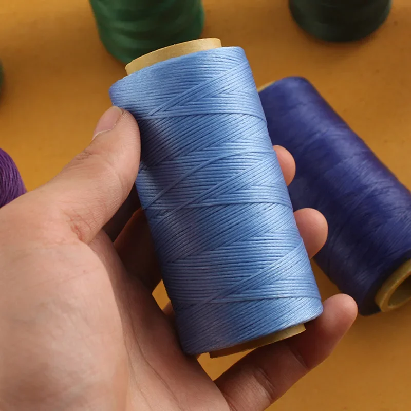 Polyester Flat Wax Thread 150D-300D /0.8-1.2mm, 135m-270m Multi-purpose Thread, Hand Sewn Leather Projects and Handicrafts