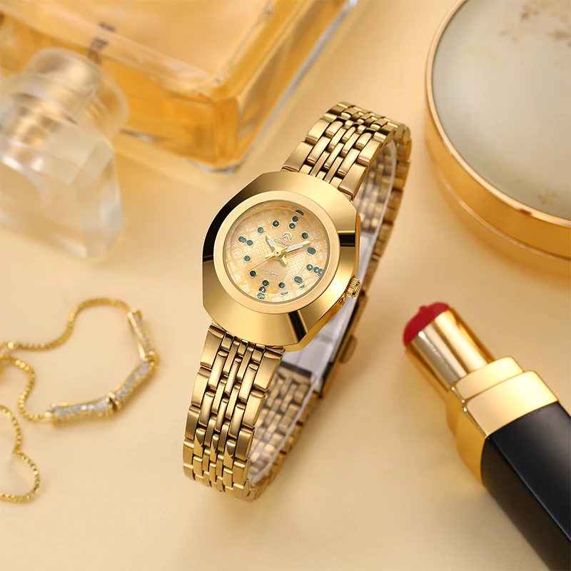 CAINUOS Top Luxury Quartz Watch Fashion Leisure Gold Women's Watch 30M Life Waterproof Watch